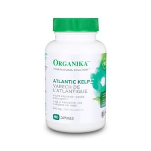 Confezione di integratore Atlantic Kelp, alga marina ricca di iodio naturale per il supporto della tiroide e del metabolismo.