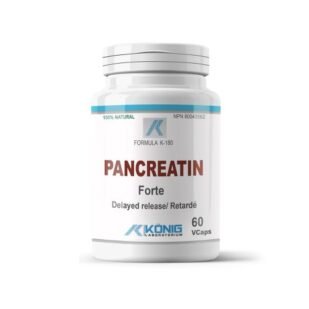 lacone di integratore Pancreatin Forte, enzimi digestivi ad alta potenza per il supporto della digestione di proteine, carboidrati e grassi.