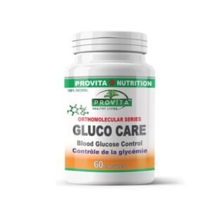 onfezione di integratore Gluco Care, supporto naturale per il controllo della glicemia e il metabolismo degli zuccheri.