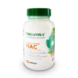 Confezione di N-Acetilcisteina organica (NAC), integratore antiossidante e mucolitico per depurazione e supporto respiratorio.