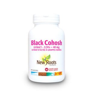 Confezione di integratore Black Cohosh, rimedio naturale per i disturbi della menopausa e il benessere femminile.