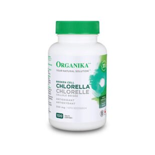 Confezione di integratore Chlorella, alga verde d'acqua dolce ricca di clorofilla, vitamine e minerali, per detox e benessere generale.
