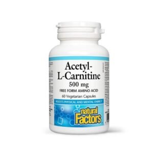 Confezione di integratore Acetil L-Carnitina, utile per energia mentale, funzione cerebrale e supporto metabolico.