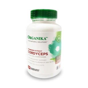 Confezione di integratore Fungo Cordyceps in capsule, supporto naturale per energia, resistenza fisica e sistema immunitario.