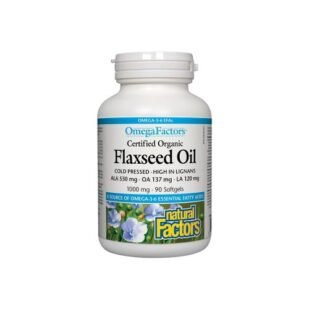 Confezione di Olio di Lino in perle, integratore naturale ricco di Omega-3 per benessere cardiovascolare e pelle.