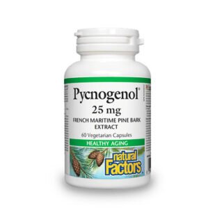 Confezione di integratore Pycnogenol, estratto naturale di corteccia di pino marittimo per supporto antiossidante e circolatorio.