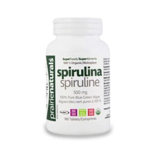 Confezione di integratore a base di Spirulina, alga proteica naturale ricca di nutrienti e antiossidanti.