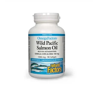 Olio di Salmone Selvaggio Omega 3, fonte naturale di acidi grassi essenziali per il benessere del cuore, delle articolazioni e della pelle